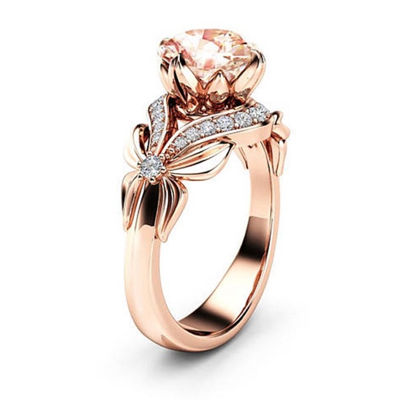 18K CZ Rose Gold & Gemstone Ring - Picture 2 of 3